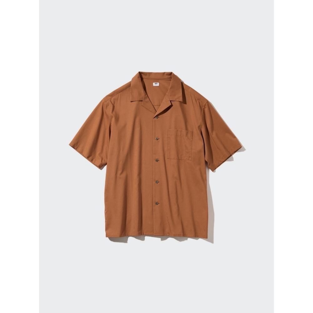 Uniqlo Men's Modal Open Collar Short Sleeve Shirt